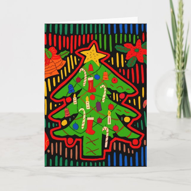 San Blas Island Christmas Tree Mola Card (Front)