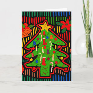 San Blas Island Christmas Tree Mola Card