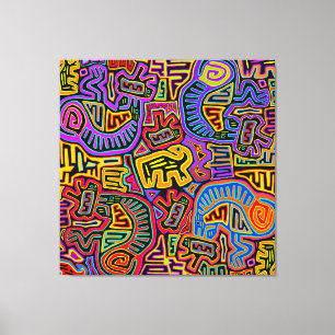 San Blas Island Mola Collage Canvas Print