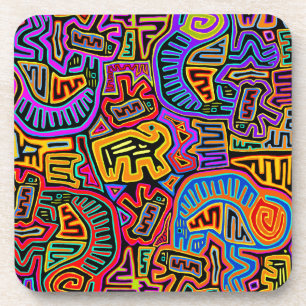 San Blas Island Mola Collage Coaster