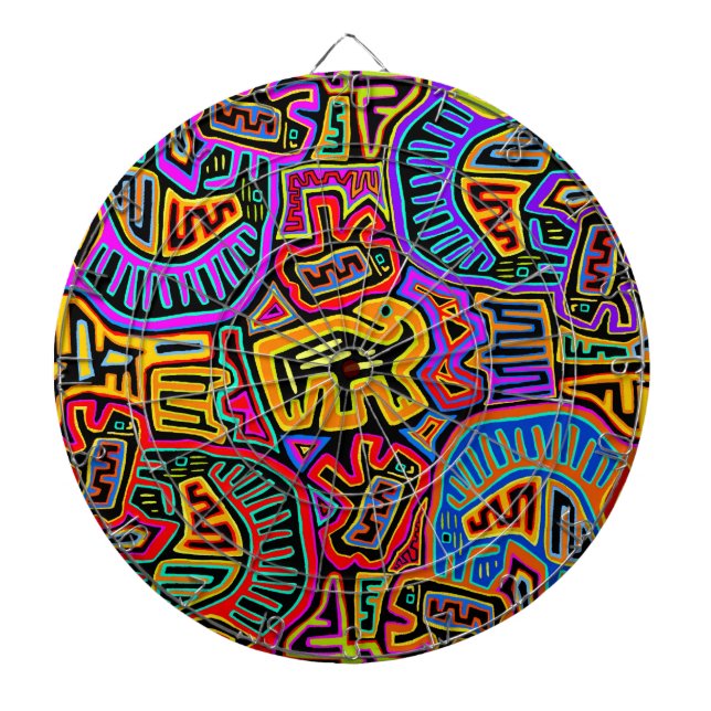 San Blas Island Mola Collage Dartboard (Front)