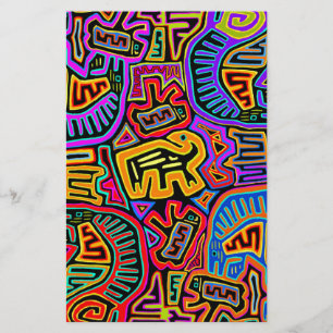 San Blas Island Mola Collage Stationery