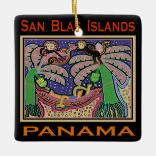 San Blas Islands Panama Mola Ceramic Ornament