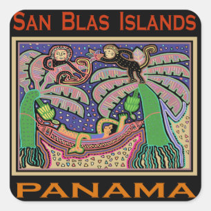San Blas Islands Panama Mola Square Sticker