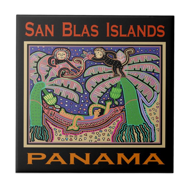 San Blas Islands Panama Mola Tile (Front)