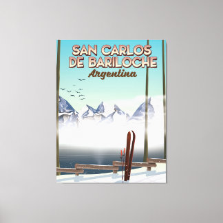 San Carlos de Bariloche Ski travel poster Canvas Print