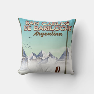 San Carlos de Bariloche Ski travel poster Cushion