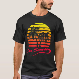 San Clemente 80s Summer Beach Palm Tree Sunset T-Shirt