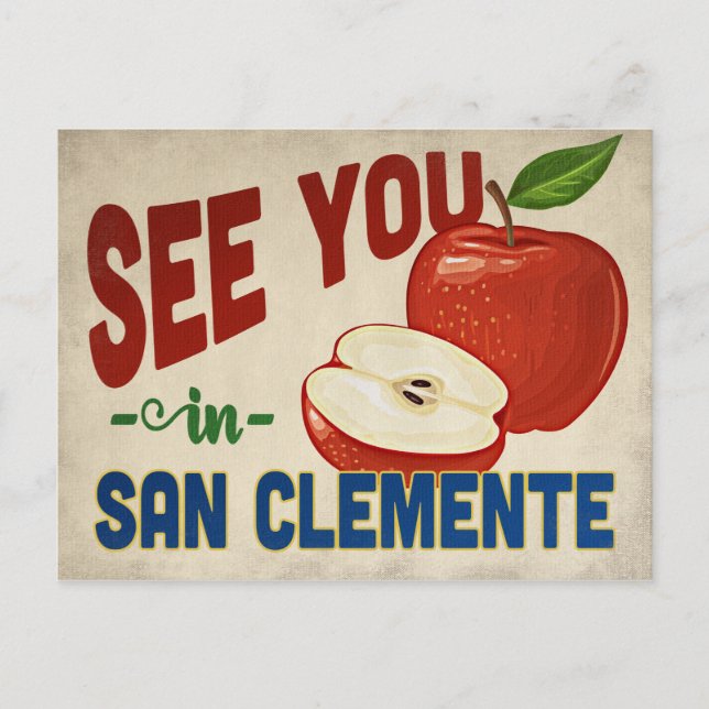 San Clemente California Apple - Vintage Travel Postcard (Front)