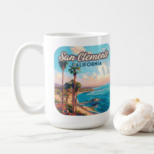San Clemente California Beach Orange County Retro Coffee Mug