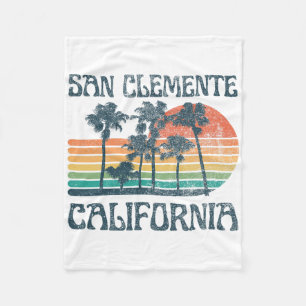 San Clemente California Beach Summer Vacation Vint Fleece Blanket