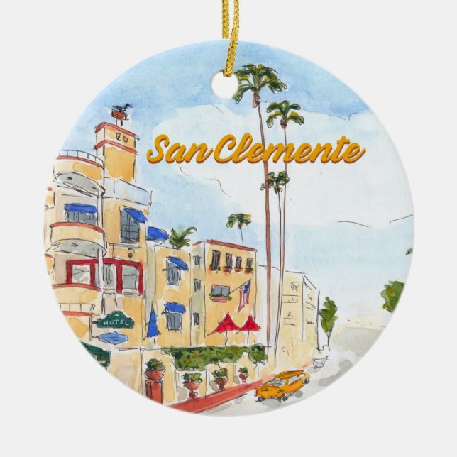 San Clemente California  Ceramic Tree Decoration (Front)