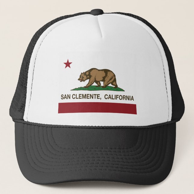 san clemente california flag trucker hat (Front)