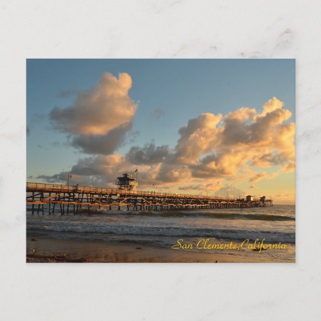 San Clemente California Pier Postcard (Front)