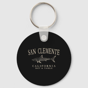 San Clemente California Shark Ivory Art Vintage Key Ring