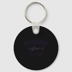 San clemente california shark vintage plum art key ring