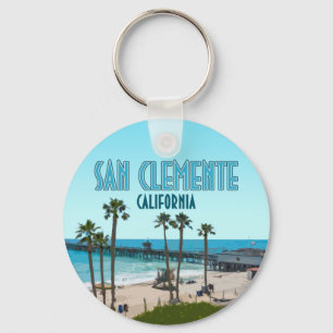San Clemente Pier Beach California Vintage Key Ring