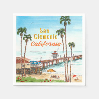 San Clemente Pier California  Napkin