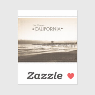 San Clemente Pier California retro vintage sepia  