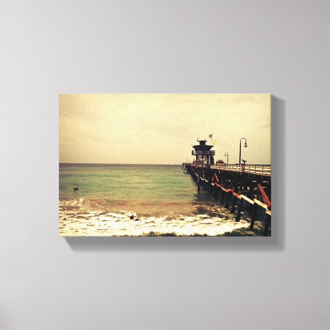 San Clemente pier-canvas-surf n storm Canvas Print (Front)