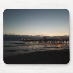 san clemente pier night time ocean california mouse mat