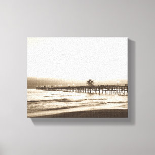 San Clemente pier vintage California photo Canvas Print