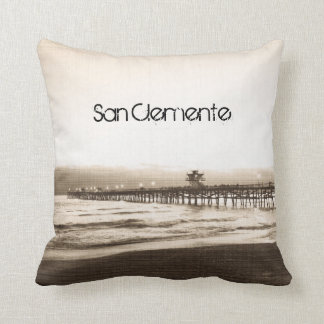 San Clemente pier vintage California photo Cushion