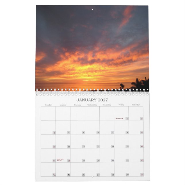 San Clemente Skies Calendar (Jan 2027)
