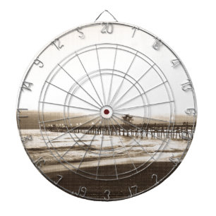 San Clemete pier California beach vintage photo Dartboard