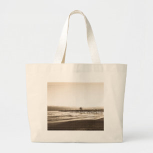 San Clemete pier California beach vintage photo Large Tote Bag