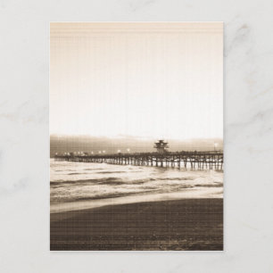 San Clemete pier California beach vintage photo Postcard