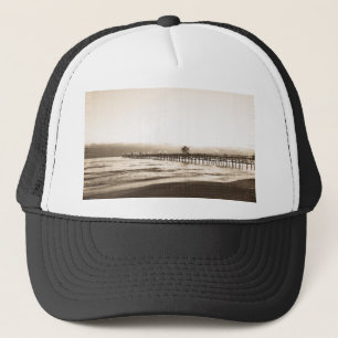 San Clemete pier California beach vintage photo Trucker Hat
