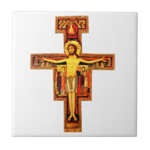 San Damiano Crucifix Cross Ceramic Tile