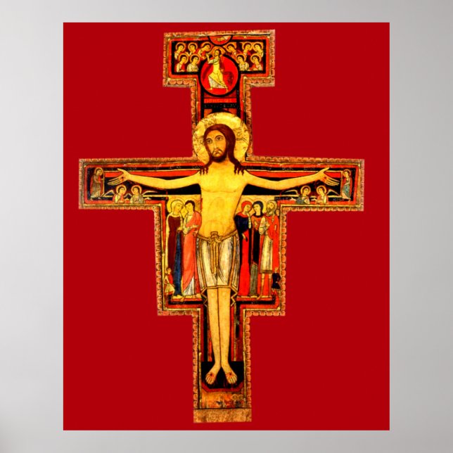 San Damiano Red Crucifix Poster Extra Large (Front)