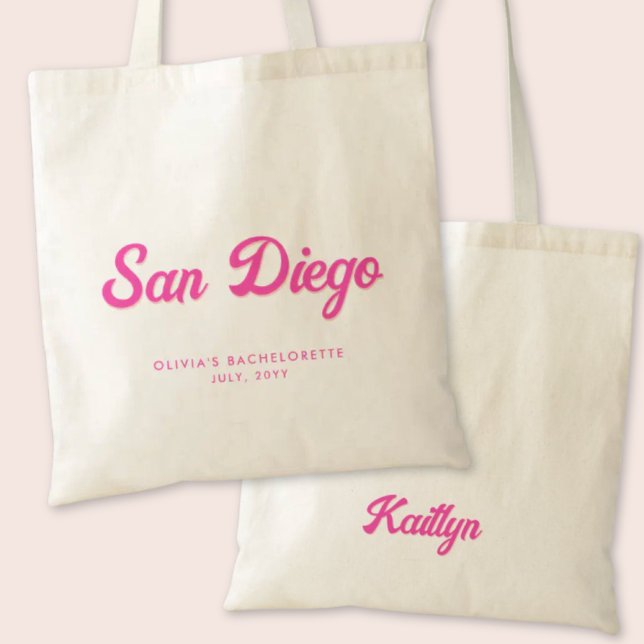 San Diego Bachelorette Party Personalised Tote (San Diego Bachelorette Party Tote Bag)