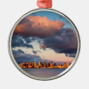 San Diego Bay City Skyline Metal Tree Decoration