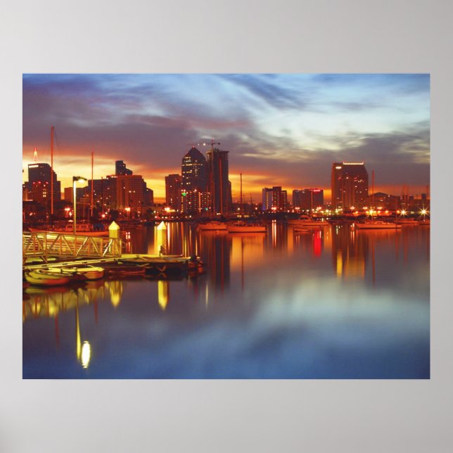 San Diego Bay Evening Poster FROM 8.99 (Front)