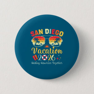 San Diego Beach Ca Vacation Graphic Art 6 Cm Round Badge