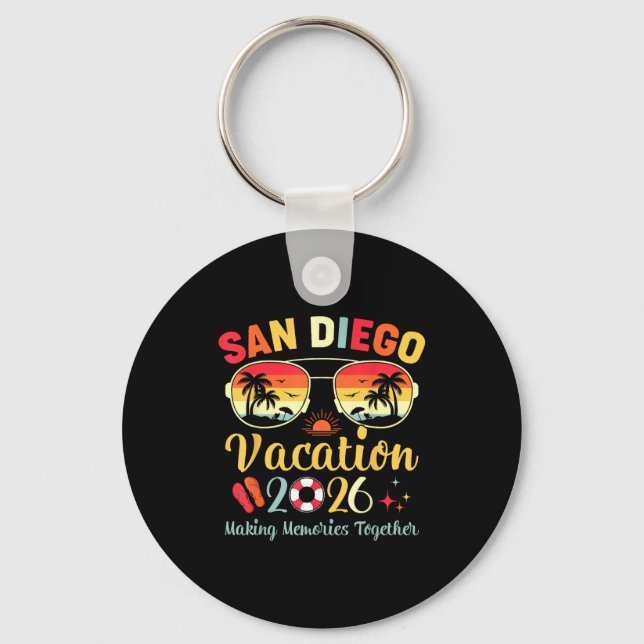 San Diego Beach Ca Vacation Summer Vibes Key Ring (Front)