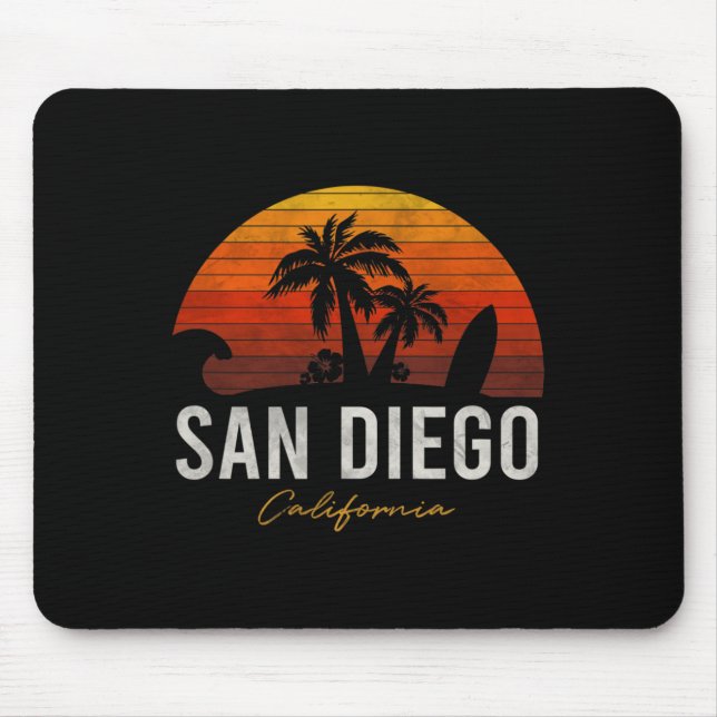 San Diego Beach California Palms Vacation Surf Sun Mouse Mat (Front)