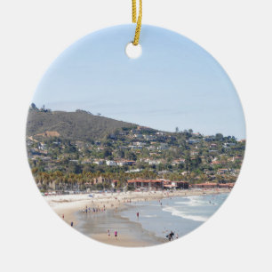 San Diego beach Ceramic Tree Decoration