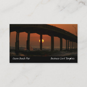 San Diego Beach Sunset Ocean Beach Pier Business Card