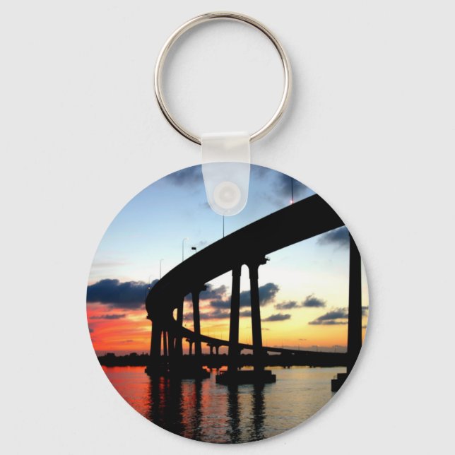 San Diego Bridge Sunset Key Ring (Front)
