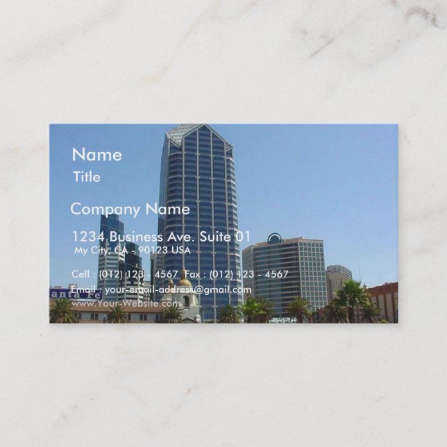 San Diego Buildings High Rise Skyline Business Card (Front)