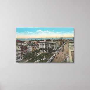 San Diego, CA - Bird's Eye View of Downtown Canvas Print