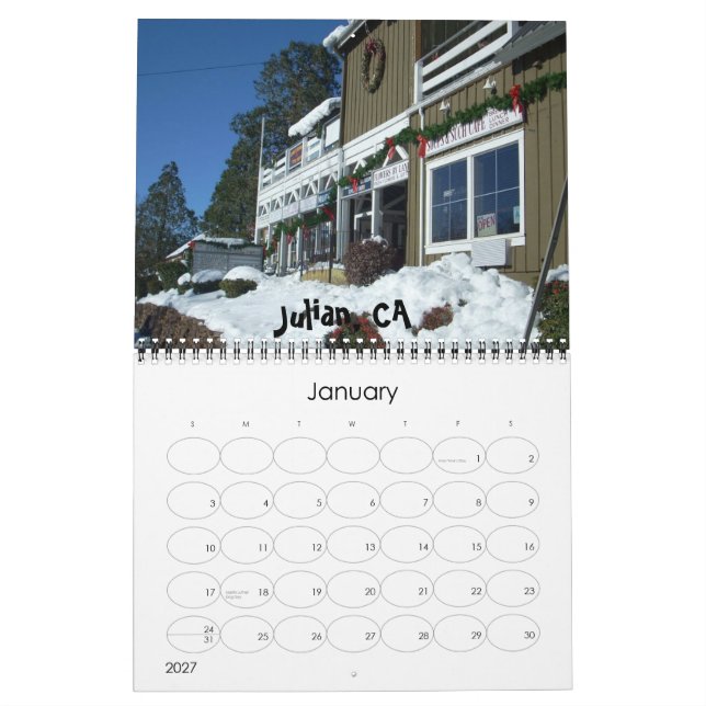 San Diego, CA Calendar (Jan 2027)