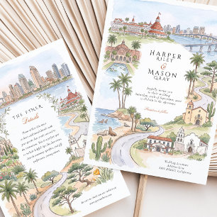 San Diego CA Hotel Coronado Balboa Park Wedding Invitation