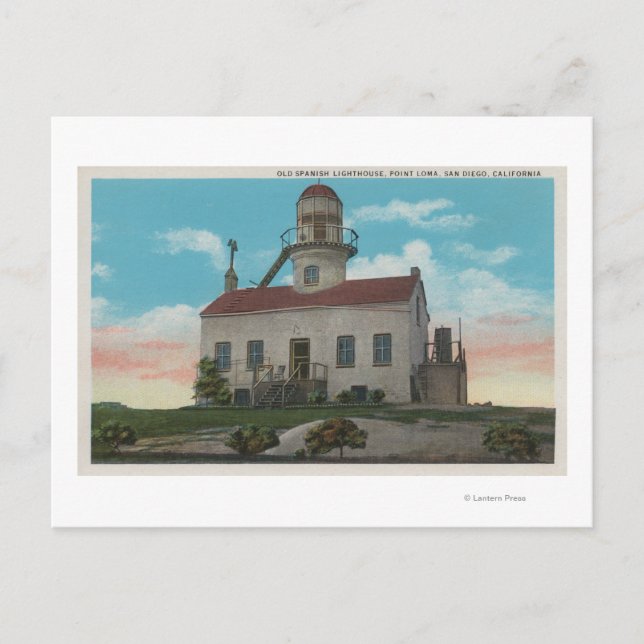 San Diego, CA - Old Spanish Lighthouse at Postcard (Front)