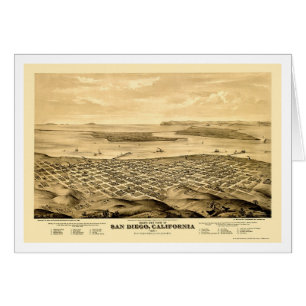 San Diego, CA Panoramic Map - 1876