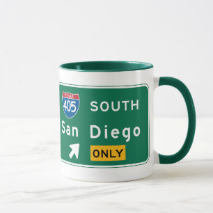 San Diego, CA Road Sign Mug